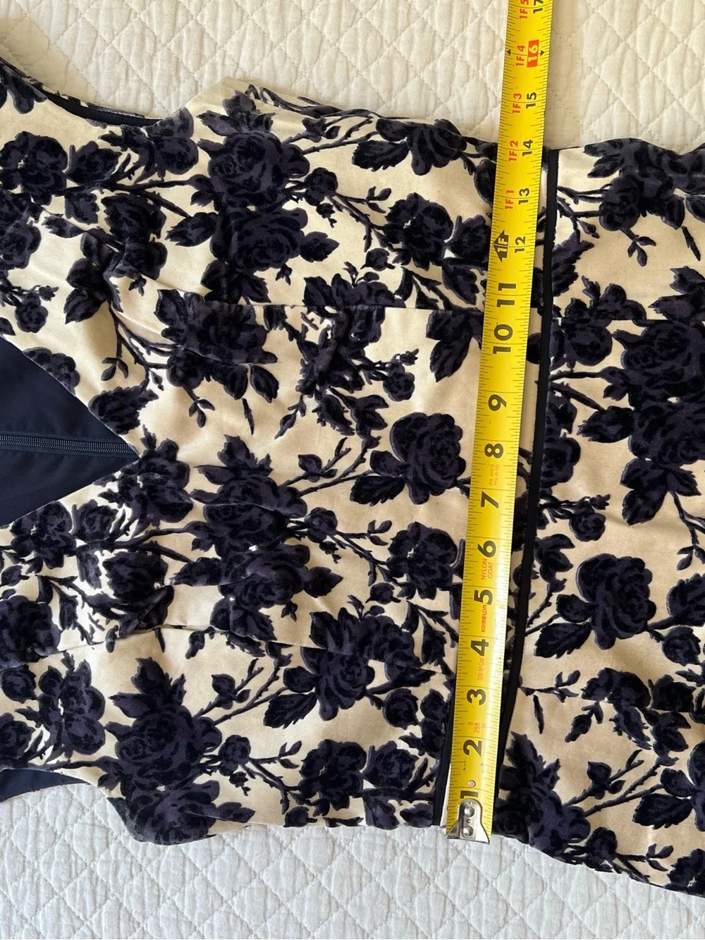 Tory Burch Dayton Floral Velvet Sheath Dress, Size 4